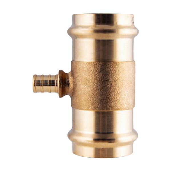 The Plumber's Choice 3/4 in. Pex B x 1 in. Press Lead Free Brass Tee Pipe  Fitting QXQSU3224 - The Home Depot
