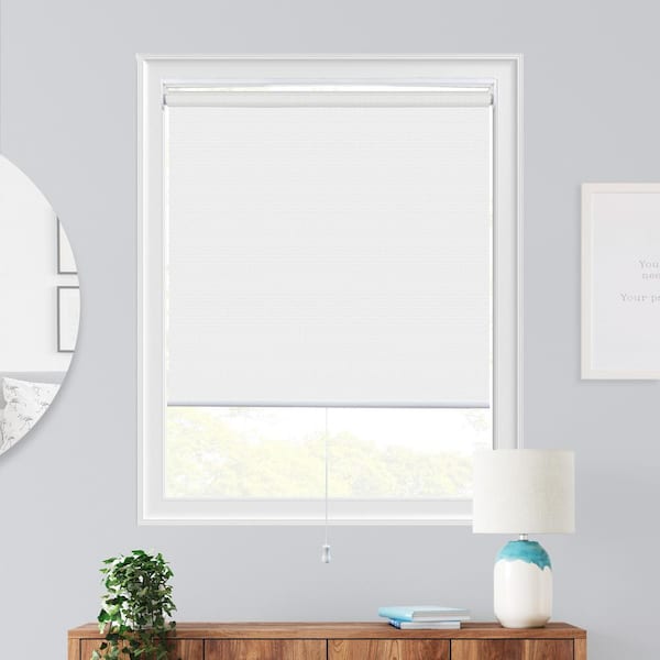 Chicology Snap-N-Glide View-Tiful Chantilly White Cordless Solar UV Protection PVC Roller Shade 22 in. W x 72 in. L