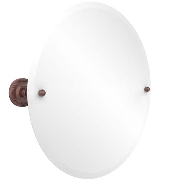 Allied Brass Prestige Regal Collection 22 in. x 22 in. Frameless Round Single Tilt Mirror with Beveled Edge in Antique Copper