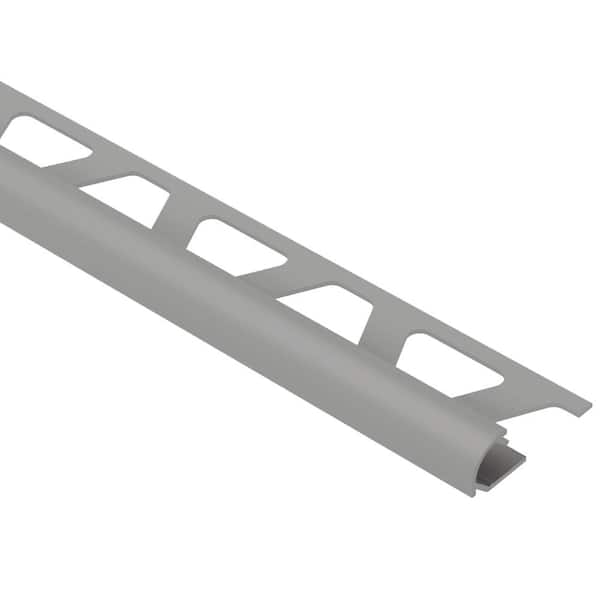 Schluter Rondec Metallic Grey 1/4 in. x 8 ft. 2-1/2 in. Color-Coated Aluminum Bullnose Tile Edging Trim