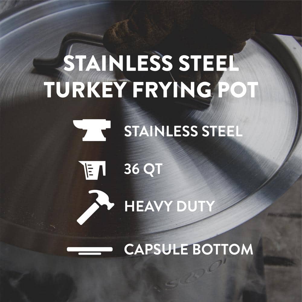 36QT Stainless Steel Stock Pot with Basket Insert