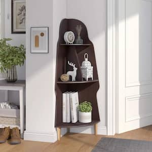 Ona Espresso 3-Shelf Corner Display Bookcase