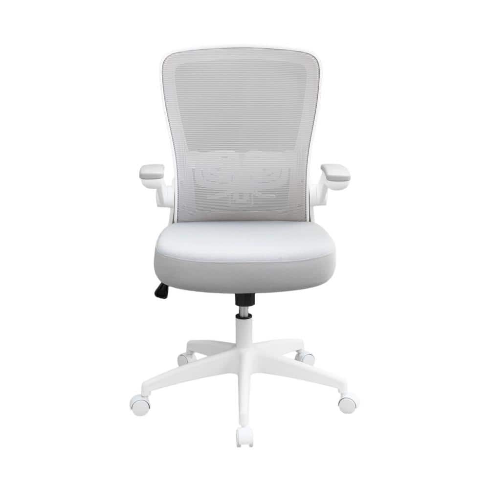 Gray Mesh and Fabric High-Back Task Chair with Adjustable Arms