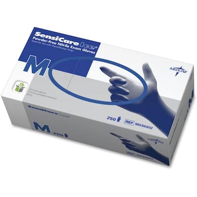SensiCare Ice Blue Nitrile Exam Gloves, Powder Free (125-Pairs)