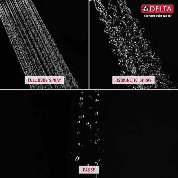 3-Spray Patterns 1.75 GPM 8.25 in. Wall Mount Fixed Shower Head with H2Okinetic in Stainless