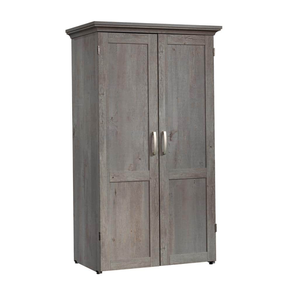Studio Designs 13375 58.25 in. Tall Craft & Sewing Multipurpose Armoire  with 23.25 in. Wide 27.25 in. Deep Drop Leaf Top & Storage Shelves, White