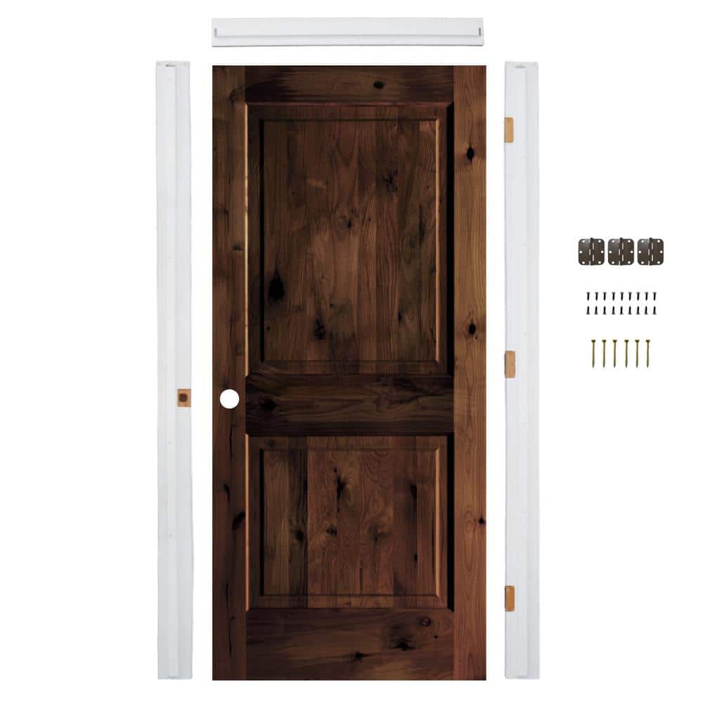 32in.x80in. Alder Sq. Top Right-Hand Red Mahogany Stain Single Assembly Required Interior Door Kit w/QuickAssembleJamb price history on PriceWatchPro