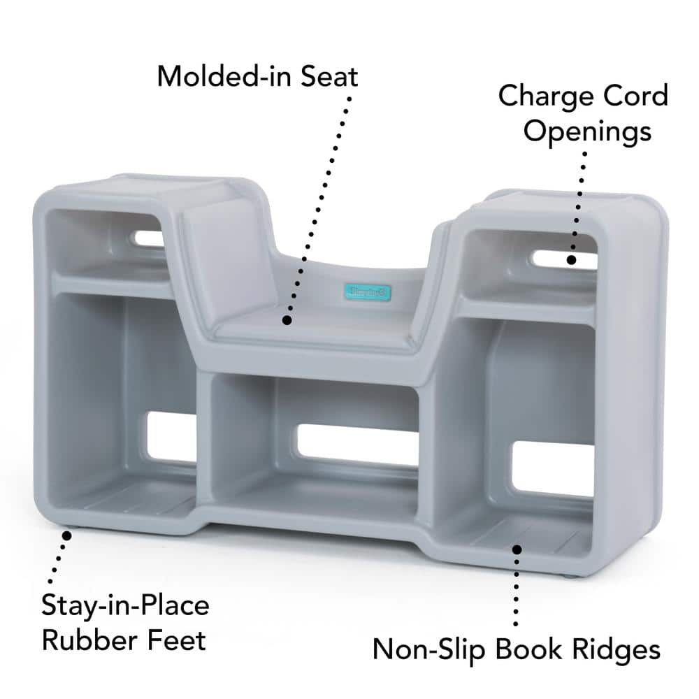 Simplay3 Cozy Gray Cubby Reading Nook for Kids