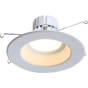 1-Light Indoor/Outdoor 6 in. 4000K White Aluminum Integrated LED Recessed Retrofit Downlight and Round Trim and Lens