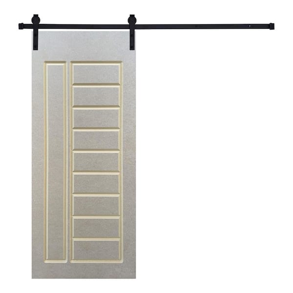 Modern Design 28 in. x 80 in. MDF Panel unfinished Sliding Door with Hardware kit