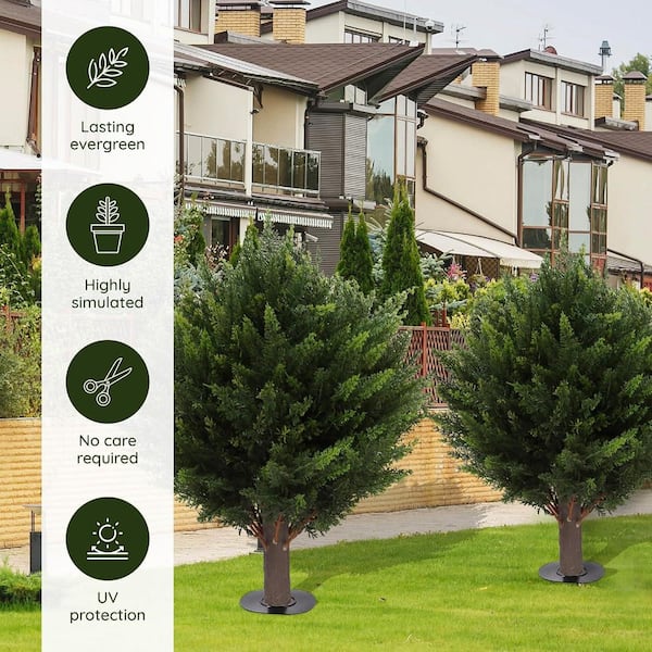 小物 NEIGHBORHOOD ZoomSafari Afoxsos 18.89 in. H Artificial Cypress Topiary Set of 2 – UV