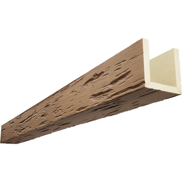 Ekena Millwork Endurathane 4 in. H x 4 in. W x 20 ft. L Pecky Cypress Toffee Faux Wood Beam