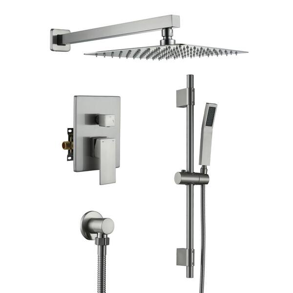 Hlihome 1-Spray Patterns with 2.5 GPM 10 in. Wall Mount Dual Shower ...