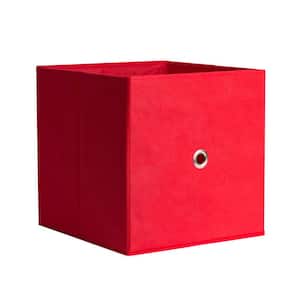 12.5 in. H x 12.5 in. W x 12.5 in. D Red Fabric Cube Storage Bin