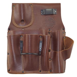 7-Pocket Top Grain Leather Left Handed Drywall Pouch