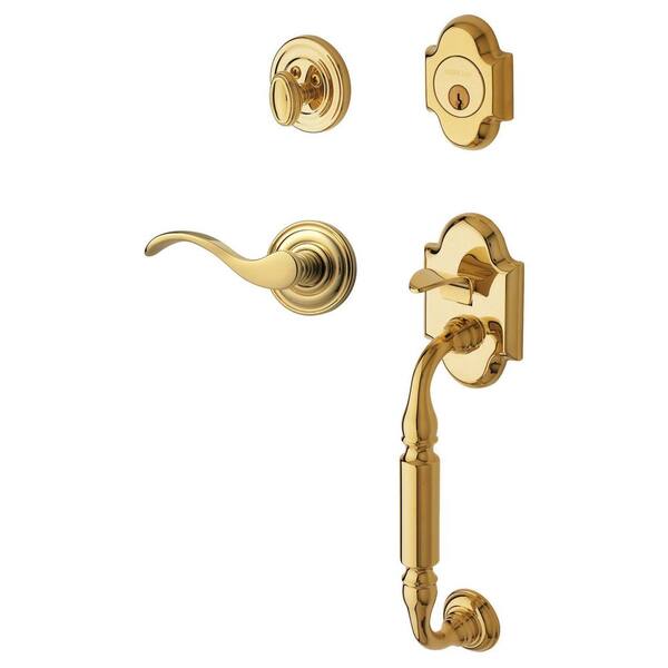 Baldwin Canterbury Lifetime Single Cylinder Polished Brass Right-Handed Door Handleset