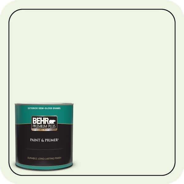 BEHR PREMIUM PLUS 1 qt. #430A-1 Mint Hint Semi-Gloss Enamel Exterior Paint & Primer