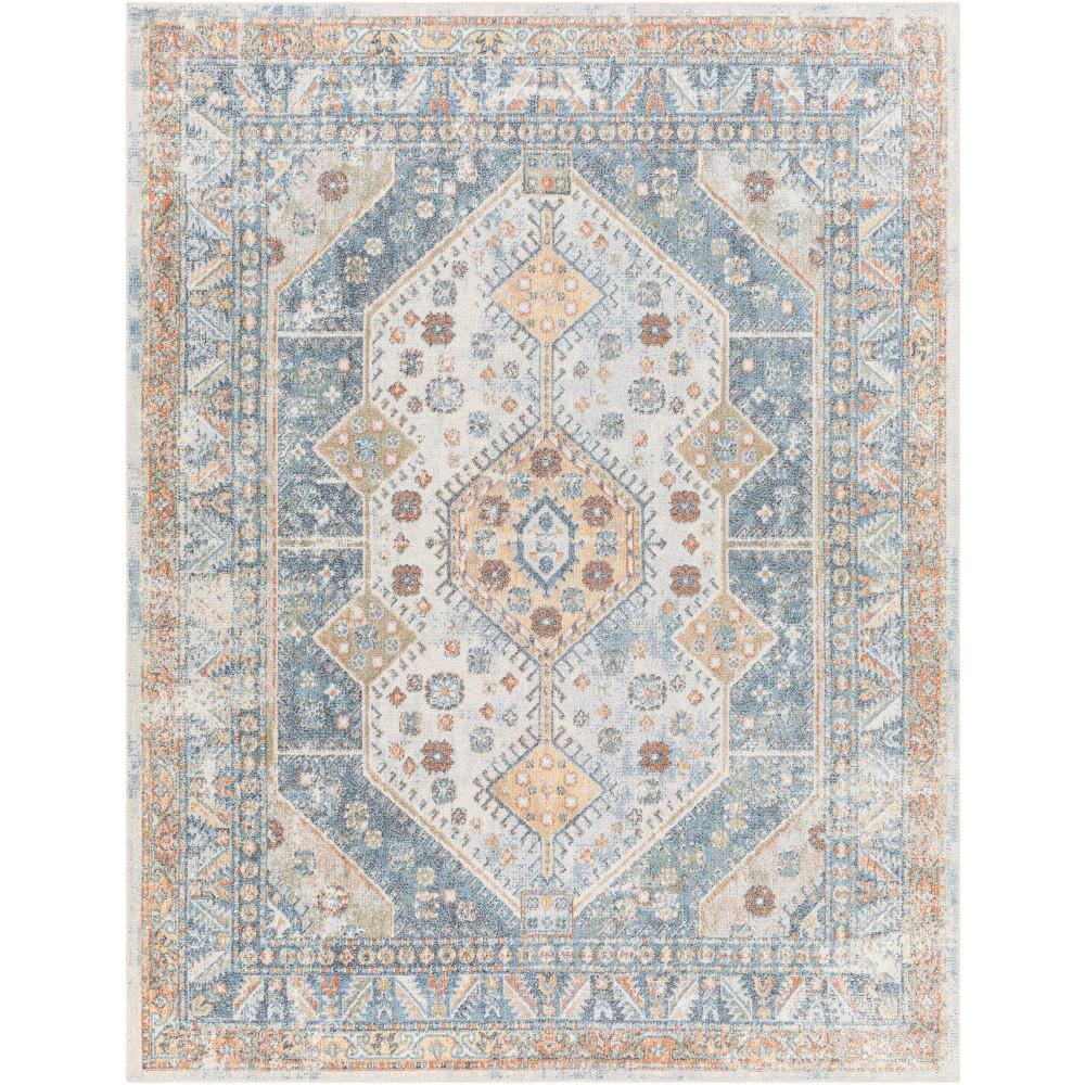 Synthetic Fibers Beige/Blue/White Rug