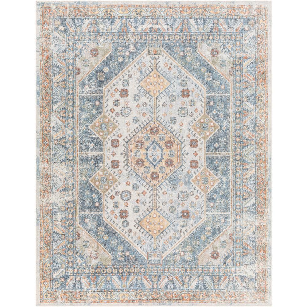 Beale Hand Hooked Ivory/Blue Indoor / Outdoor Area Rug Sand & Stable Baby & Kids Rug Size: Round 7'6