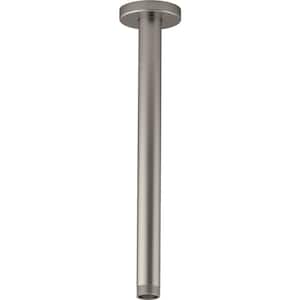 Statement 12 in. Ceiling-Mount Single-Function Rain Head Shower Arm and Flange in Vibrant Brushed Nickel
