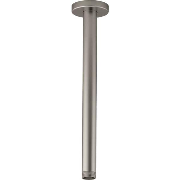 KOHLER Statement 12 in. Ceiling-Mount Single-Function Rain Head Shower Arm and Flange in Vibrant Brushed Nickel