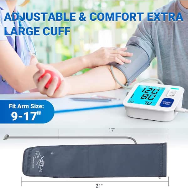 Aoibox Automatic Blood Pressure Monitor Wrist Bp Monitor with Large LCD  Display, Adjustable Wrist Cuff, 99x2 Sets Memory HDZB007 - The Home Depot