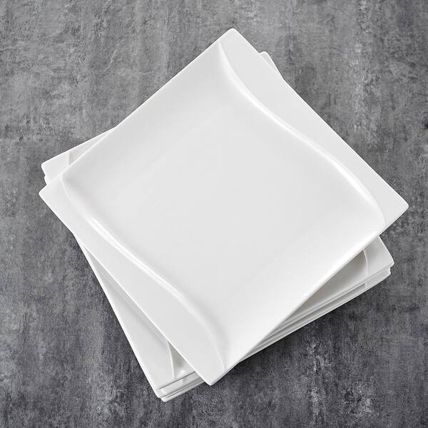 MALACASA Regular 7.8" Porcelain Plates Set of 8 Serving Plate Dessert Cake Plate 