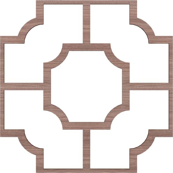 Ekena Millwork Large Bradley Fretwork 3/8 in. x 6 ft. x 6 ft. Brown Wood Decorative Wall Paneling 1-Pack