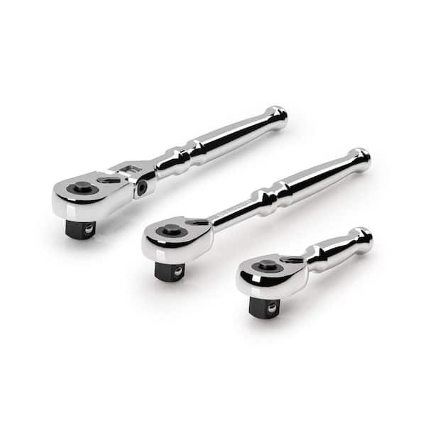 TEKTON 3/8 in. Drive Quick-Release Small Body Ratchet Set (3-Piece)