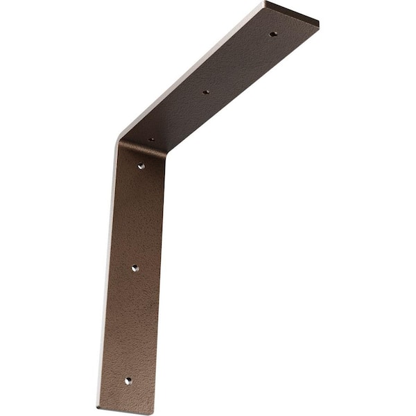 Ekena Millwork 10 in. x 2 in. x 10 in. Steel Hammered Dark Bronze Hamilton Bracket