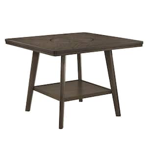 47.2 in. Brown Wood Top 4 Legs Counter Height Dining Table (Seat of 8)