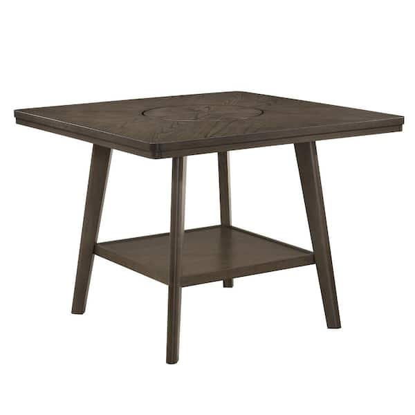 Benjara 47.2 in. Brown Wood Top 4 Legs Counter Height Dining Table (Seat of 8)