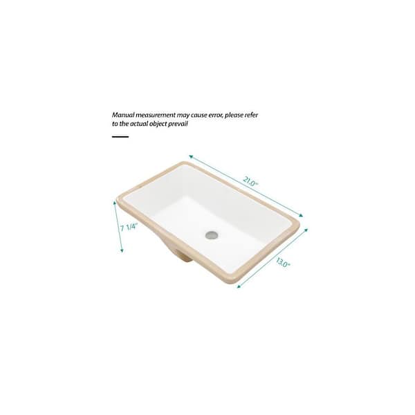 Tatahance 21 in. x 13 in . Undermount Rectangular Bathroom Sink