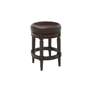 Julia 25.5 in. Backless Bar Stool with Canvas Material Seat in Wood Frame