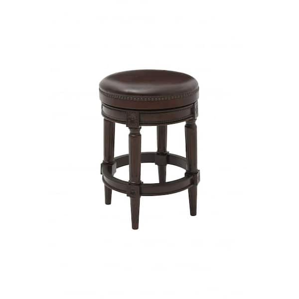 HomeRoots Julia 25.5 in. Backless Bar Stool with Canvas Material Seat in Wood Frame