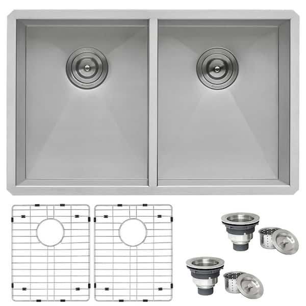 Nesta 30 in. Undermount 50/50 Double Bowl 16-Gauge Stainless Steel Kitchen Sink