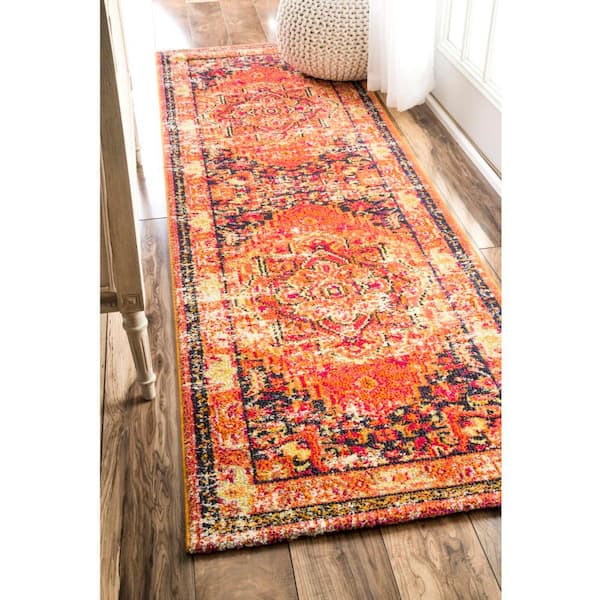 Vintage Mackenzie Orange 2 ft. 6 in. x 10 ft. Runner Rug Area Rug