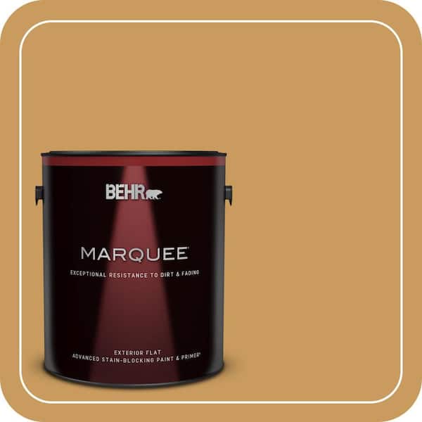 BEHR MARQUEE 1 gal. #M280-6 Solid Gold Flat Exterior Paint & Primer