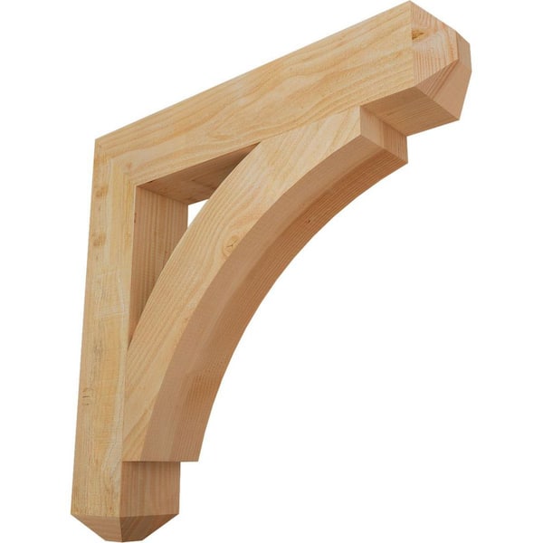 Ekena Millwork 6 in. x 34 in. x 34 in. Douglas Fir Thorton Craftsman Rough Sawn Bracket