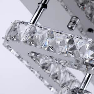 Jefferson 2 - Light 13'' Chrome square Integrated LED Semi-Flush Mount With Crystal