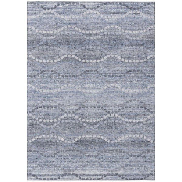 Chantille Machine Washable Indoor/Outdoor Abstract ACN2030 Blue 3 ft. x 5 ft. Area Rug