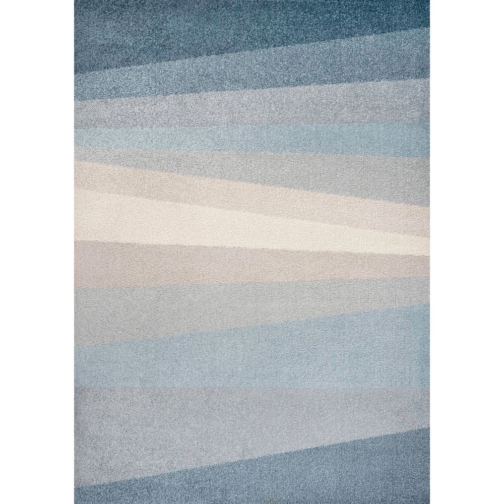 Prism Geometric Striped Blue/Cream/Gray 5 ft. x 8 ft. Area Rug price history on PriceWatchPro