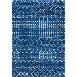 Blythe Modern Moroccan Trellis 2 ft. x 3 ft. Blue Area Rug