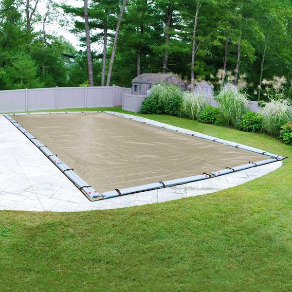 Robelle Premium 16 ft. x 32 ft. Rectangular Tan Solid In-Ground Winter Pool Cover