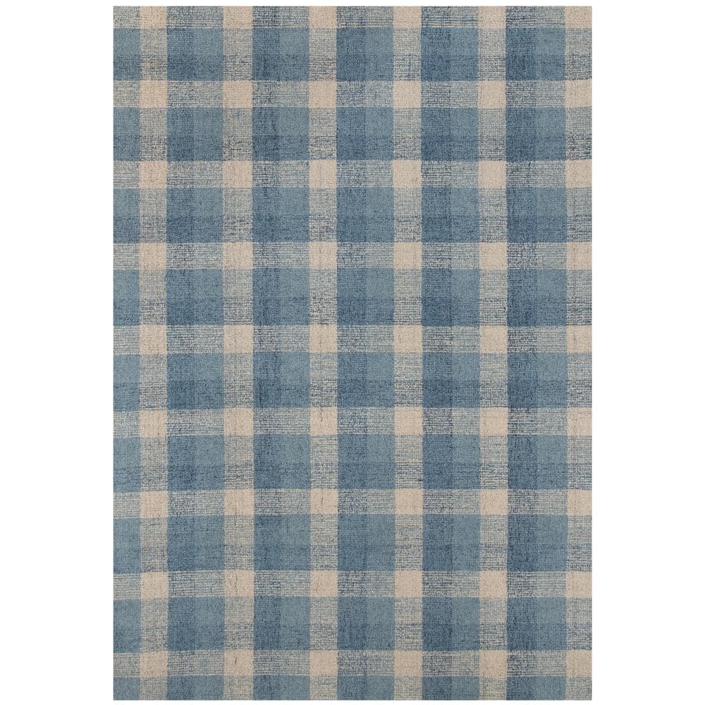 Handmade Blue Wool Tufted 8' x 10' Area Rug