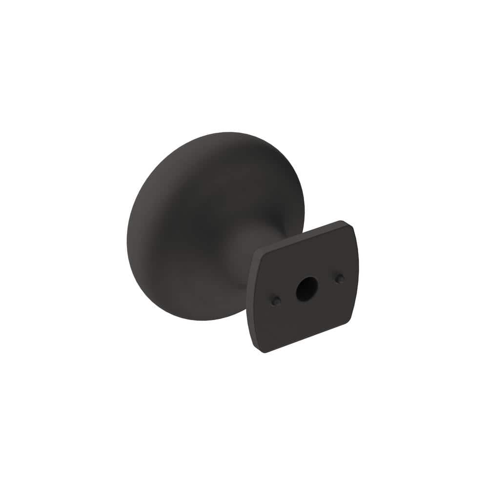 Matte Black Round Cabinet Knob with Mounting Hardware
