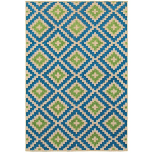 Home Decorators Collection Giana Blue/Green 5 ft. x 8 ft. Outdoor Patio Area Rug