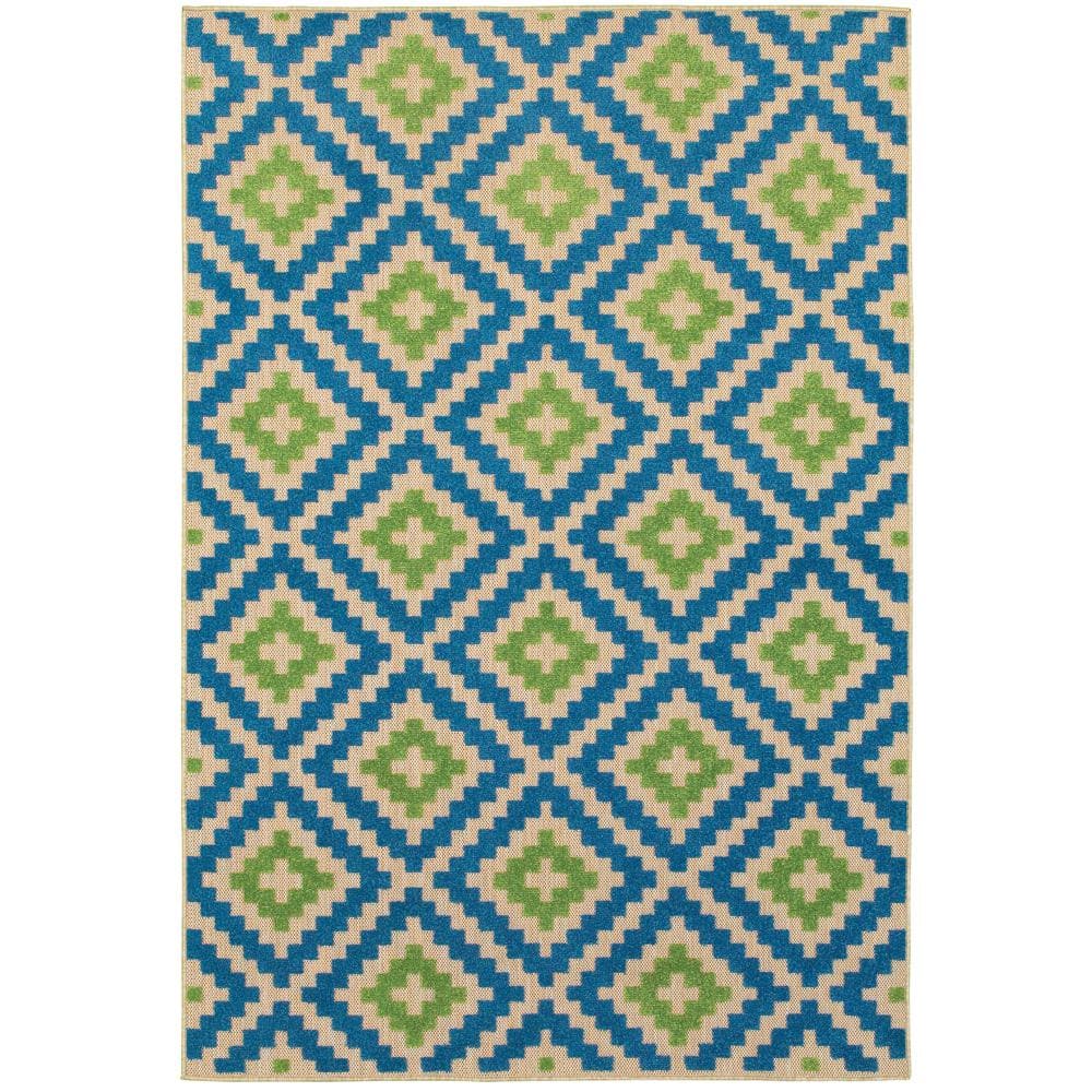 Home Decorators Collection Giana Blue/Green 7 ft. x 10 ft. Outdoor ...