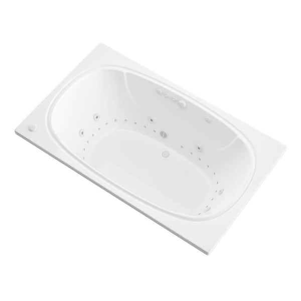 Universal Tubs Peridot  78 in L x 48 in W Rectangular Drop-in Whirlpool and Air Bathtub in White