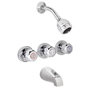 Belanger 3-Handle 2-Spray Tub and Shower Faucet in Polished Chrome (Valve Included)